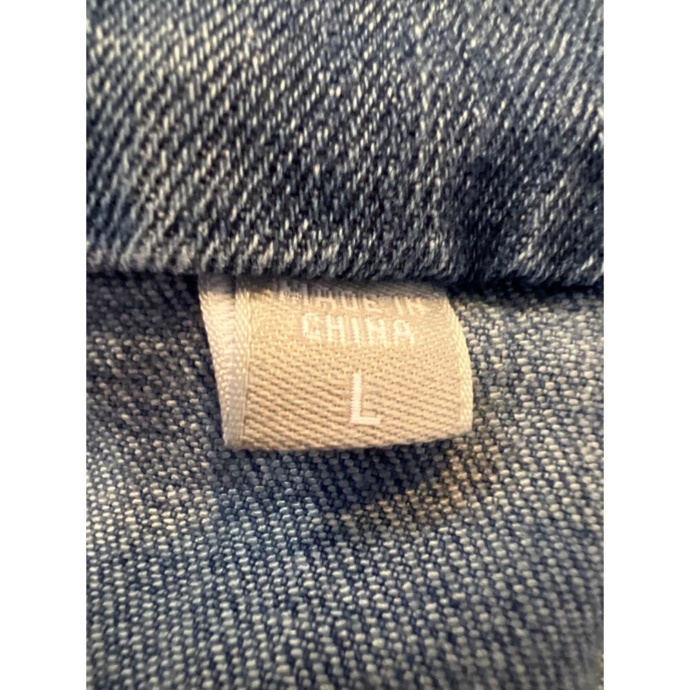 Kut from the Kloth Distressed
Raw Hem Light Blue Denim Kara Frayed Hem Jacket L - Picture 9 of 14